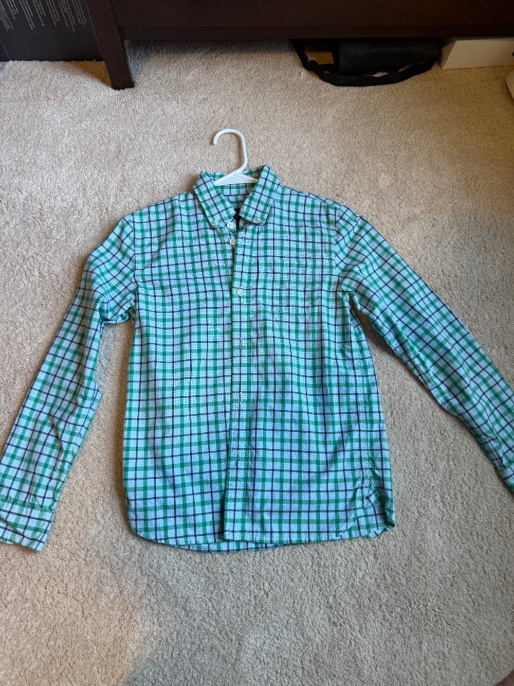 E-Land Green Cotton Button down dress shirt size 12